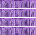 4 Packs Foil Fringe Garland Tinsel Streamers Shiny Wall Hanging Birthday Banner Backdrop for Graduation Wedding Anniversary Celebration Happy Birthday Party Decorations Light Purple