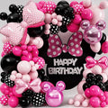 ALL-IN-1 Minnie Balloon Arch Kit with BONUS Bow & Mouse Head - Mini Mouse Balloons for Birthday Decorations & Oh Twodles Party Supplies Girl - Minnie Birthday Party, Baby Shower