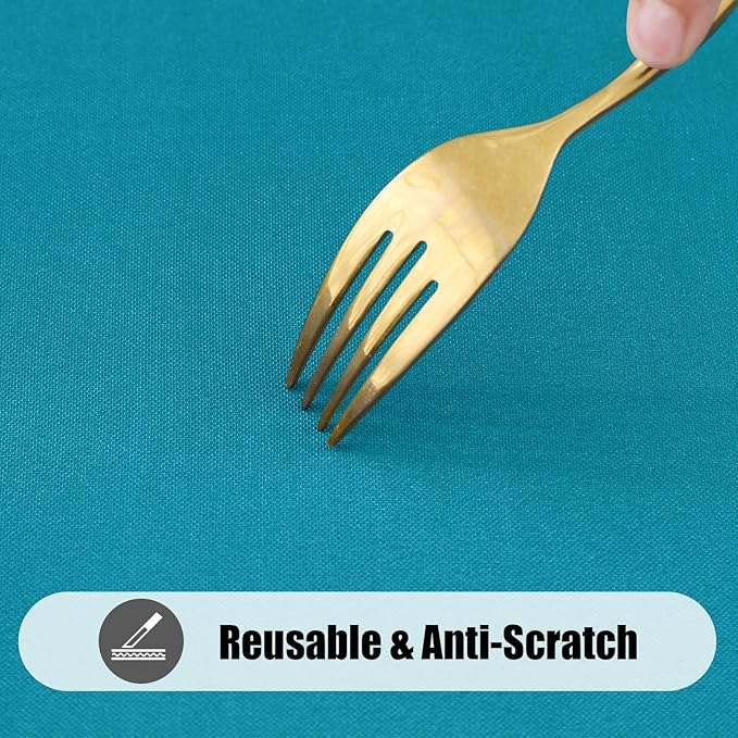 Smiry 2 Pack Rectangle Picnic Table Cloth, Waterproof Elastic Fitted Tablecloths, Washable Polyester Rectangular Patio Table Cover for Camping, Indoor and Outdoor (Teal, 30"x96")