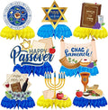 JULMELON 8 Pcs Passover Table Decorations, 3D Double Sided Passover Honeycomb Centerpieces Jewish Festival Passover Decorations for Home Table Decor Supplies Holiday Party