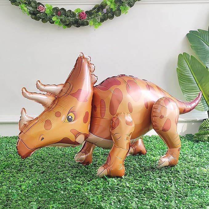 Large Self Standing Dinosaur Balloons 3PCS 38inch Tyrannosaurus Ankylosaurus Triceratops Inflatable Balloons for Birthday Party Decoration Kit Party Supplies Decorations Gift (mixed)