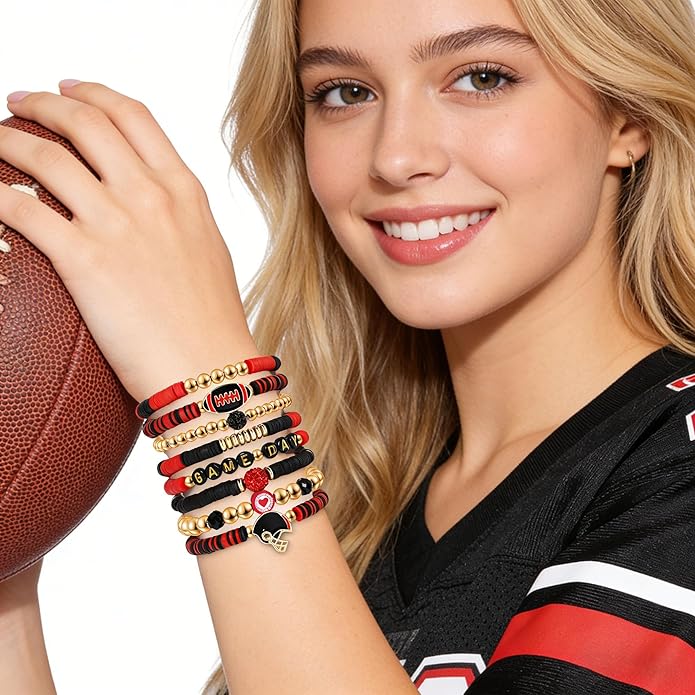 Surfer Heishi Bracelets for Women Stackable Rainbow Vinyl Disc Clay Beaded Stretch Bracelets Elastic Layering Friendship Bracelets Boho Summer Beach Jewelry