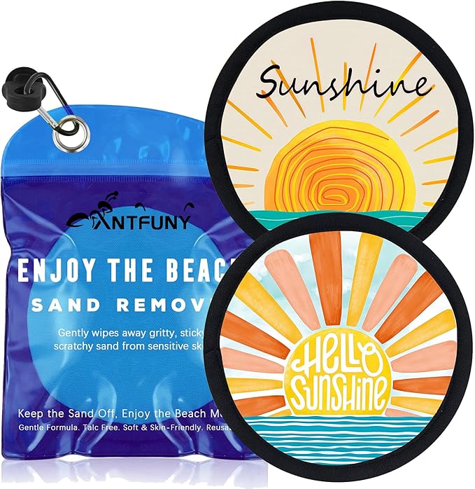 Antfuny 2 Pack Sand Remover for Family Women Dog Beach Trip Essential Summer Vacation Must Have Travel Accessories Lake Day Necessities Cruise Ship Stuff Thing Need Gear Gift Supplies Item Towel