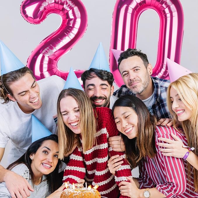 Number 0 Balloons 40 Inch Large Helium Foil Mylar Balloons For Birthdays Party Decorations/Wedding/Anniversary/Graduations/Baby Shower (Rose red)