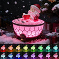 Christmas Santa Claus Bubble Bath Lamp, Creative Halloween Light, Santa Claus Bubble Bath Light, LED Night Light for Bathroom Decor, Christmas-Themed Bathtub Lamp for Halloween Party
