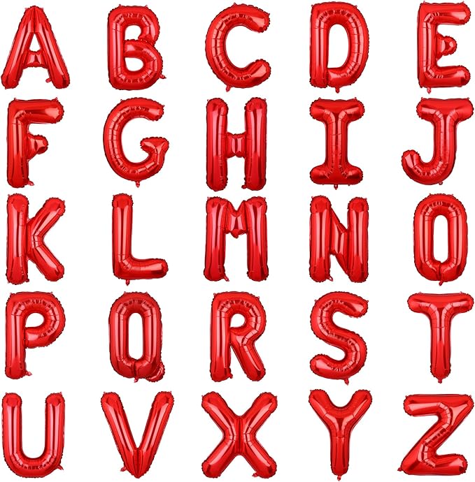 40 Inch Big Red Letter Balloons Foil Mylar Wedding Bachelorette Wedding Birthday Bridal Shower Anniversary Celebration Graduation Party Decoration Alphabet D (A-Z)