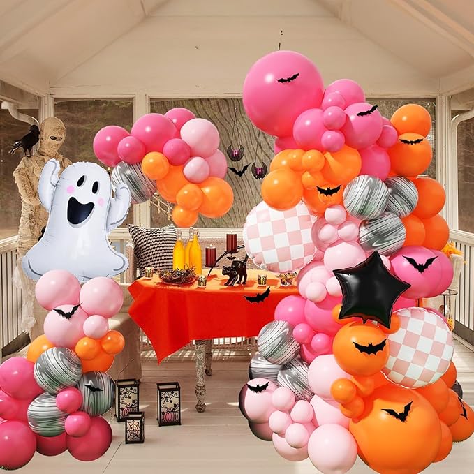 Orange and Pink Balloon Arch Garland Kit Fall Color Thanksgiving Balloons Decorations Autumn Harvest Balloon Kit for Thanks Giving Friendsgiving Themed Baby Shower Birthday Party Decoration