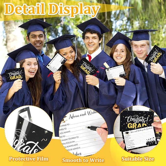 50Pack Graduation Advice Cards, Advice for the Graduate, Graduation Party Games Ideas Activities Supplies Graduate Decorations Favor Grad Celebration Party Supplies for High School/College/Senior School