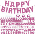 116 Pcs DIY Glitter Customizable Banner Kit Custom Banner Including 111 Letters and Numbers 3 Rope and 2 Threading Device for Personalized Decor for Women's Day Birthday (Pink)