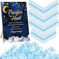 Thyle 51 Pcs Over The Moon Pacifier Hunt Baby Shower Games Include Navy Blue Starry Night Hunt Sign and Acrylic Pacifiers Moon Theme Baby Shower Game Decoration Gift Sets for Gender Reveal Party Decor