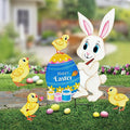 Easter Decorations Outdoor,4 Pack Metal Egg Bunny Yard Signs for Outside,Cute Easter Chick Decorations Garden Stakes for Lawn,Yard,Rabbit Gifts for Women