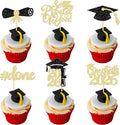 Gyufise 24Pcs Graduation Cupcake Toppers 2026 Gold Glitter Class of 2026 Cupcake Toppers Supplies So Proud of You Grad Cap Diploma Cupcake Picks for Graduation Party Decorations 2026