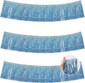 BEISHIDA 3 Packs Metallic Foil Fringe Garland Laser Light Blue Wall Hanging Tinsel Fringe Banners for Car Floats Bridal Shower Wedding Birthday Easter Graduation Holiday Party Decoration(30 Feet)