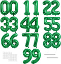 TONIFUL Number Balloons 16 Inch Green 2 Set 0-9 Number Mylar Foil Balloons 20 Pcs Custom digitalal for 2026 New Year Eve Birthday Party Engagement Graduations Anniversary Baby Shower Decor