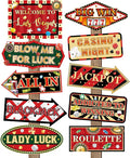 20 Pieces Casino Party Decorations Vegas Themed Party Directional Signs Casino Signs Welcome to Las Vegas Party Decorations Casino Night Poker Chip Dice Birthday Party Supplies
