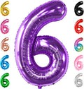 KatchOn, Giant Purple Number 6 Balloon - 40 Inch | 6th Birthday Balloon for 6th Birthday Decorations | 6 Balloons for Birthday | 6 Year Old Decorations | Decoration Supplies Anniversary
