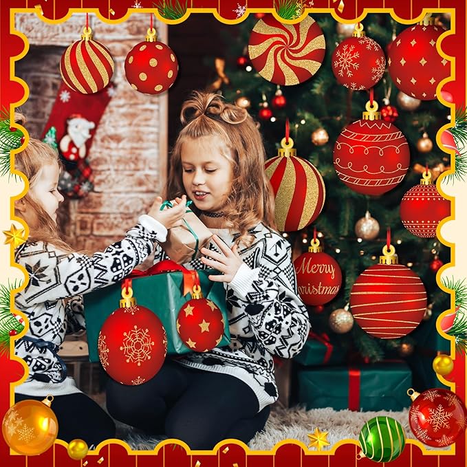 Huwena 24 Pcs Christmas Decorations Outdoor Christmas Hanging Ornaments Peppermint Candy Yard Signs Double Sided Lawn Decorations Peppermint Ornaments for Xmas(Red, Gold)