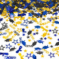 Blue Gold and Black Graduation Confetti 2026, 1000 Pcs Congrats Grad Confetti Class of 2026 Party Table Centerpiece for 2026 Graduation Party Decorations