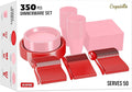 Party Solids 350 Pieces Valentines Plastic Plates For Party, Valentines Disposable Plates Set, 50 Of Each 9" Dinner Plate Set, 7" Dessert Plate, Cups, Napkins & Cutlery Plastic Dinnerware Set