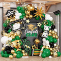 135Pcs Graduation Balloon Garland Arch Kit for Class of 2025 Graduates (Green, Gold, Black)