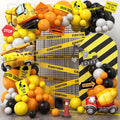 151Pcs Construction Party Decorations Birthday Supplies Construction Balloon Arch Caution Tape Caution Sticker Truck Foil Balloon Boy Kid Build Theme Birthday Party Decoration