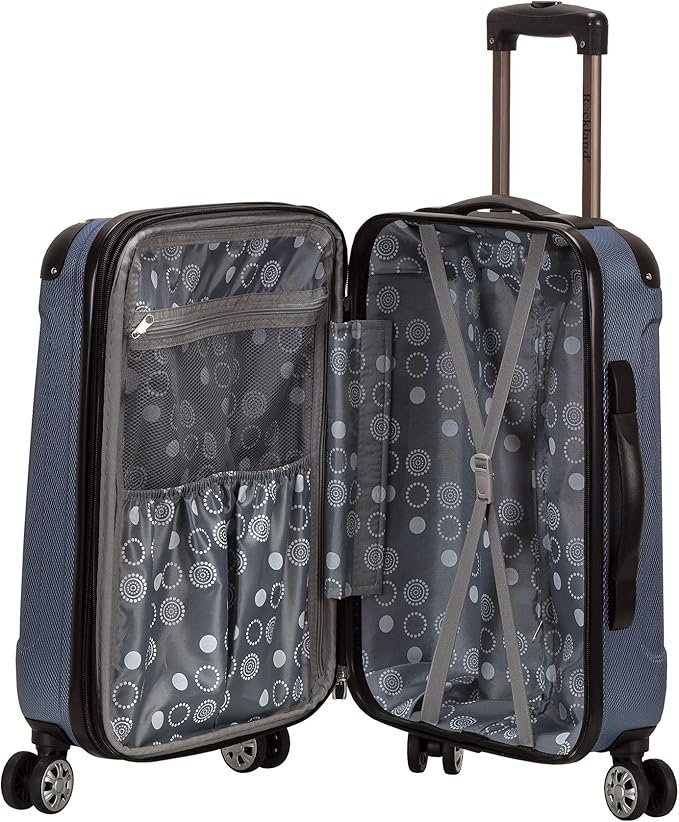 Rockland London Hardside 3 Piece Expandable Spinner Wheel Luggage Set, (20"/24"/28"), Blue