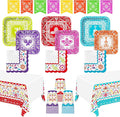 Fiesta Party Supplies Kit for 24 - Ultimate Celebration Pack Including Paper Plates, Napkins, Cups, Tablecloth & Banner | Ideal for Mexican Birthday, Taco, & Cinco de Mayo party Decorations