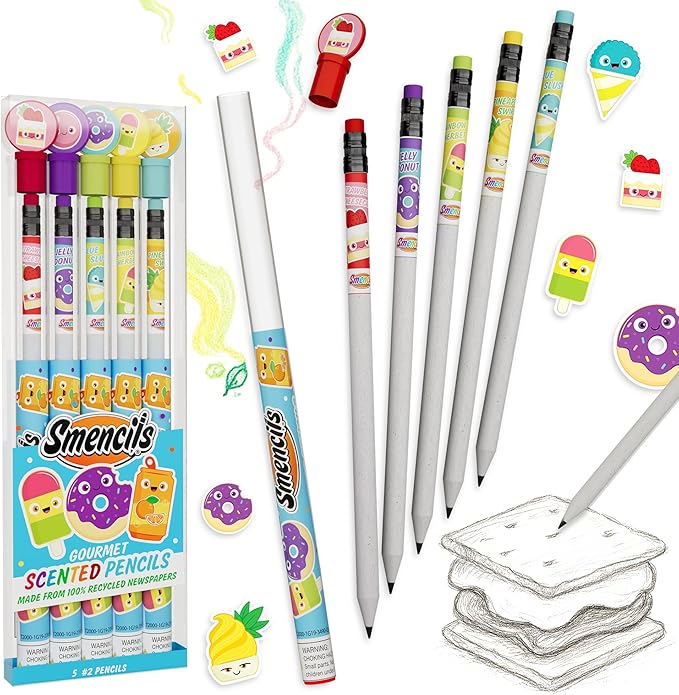 Graphite Smencils - HB #2 Scented Pencils, 5 Count by Scentco