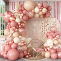 Blush Pink Balloon Garland Kit, 108 Packs Dusty Pink Beige Balloons and Metallic Rose Gold Confetti Balloons for Baby Shower Girl Birthday Wedding Decorations Suppliers