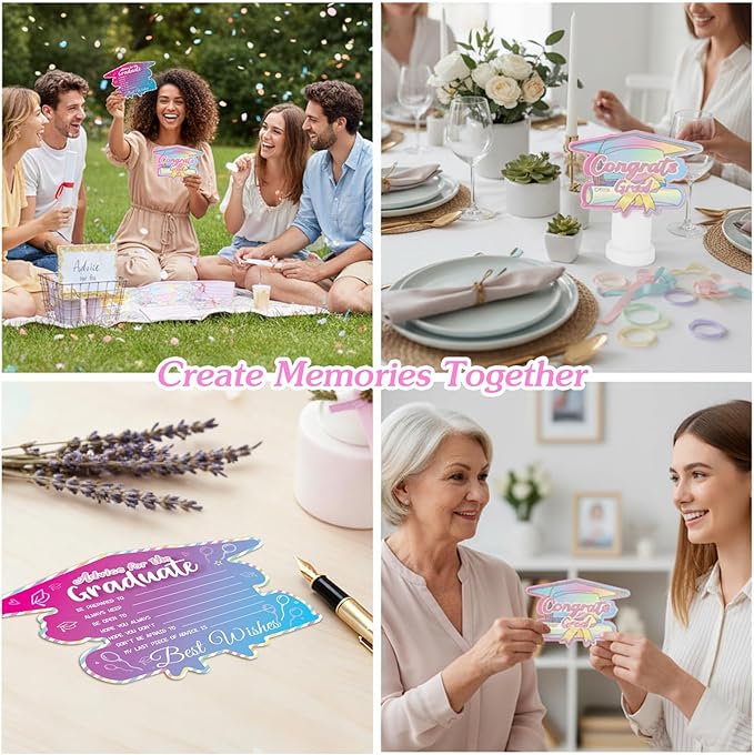 FaCraft Graduation Advice Cards for Graduate-36PCS Class of 2026 College High School Senior School University Grad Graduation Game Activity Grad Party Favor Supplies Decorations-Best Wishes & Advice