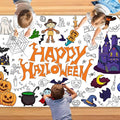 Halloween Giant Coloring Poster 30x72 Inch Versatile Paper Coloring Banner/Table Cover DIY Art Crafts Mat,for Kids Halloween Decor Large Coloring Activity Poster Home Classroom Wall Party Suppiles
