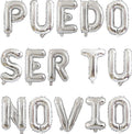 2 Set 30Pcs Silver PUEDO SER TU NOVIO Letter Balloons 16in Balloon Foil Letter Decorations Party Decor Silver Letter Balloons PUEDO SER TU NOVIO Party Supplies