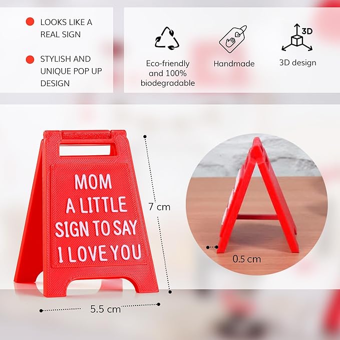 Gift for Mom – “Mom, A Little Sign to Say I Love You” – Valentines Day Unique Mother’s Day, Birthday Gift for Moms, Cute Desk Decor, Novelty Sign for Mothers