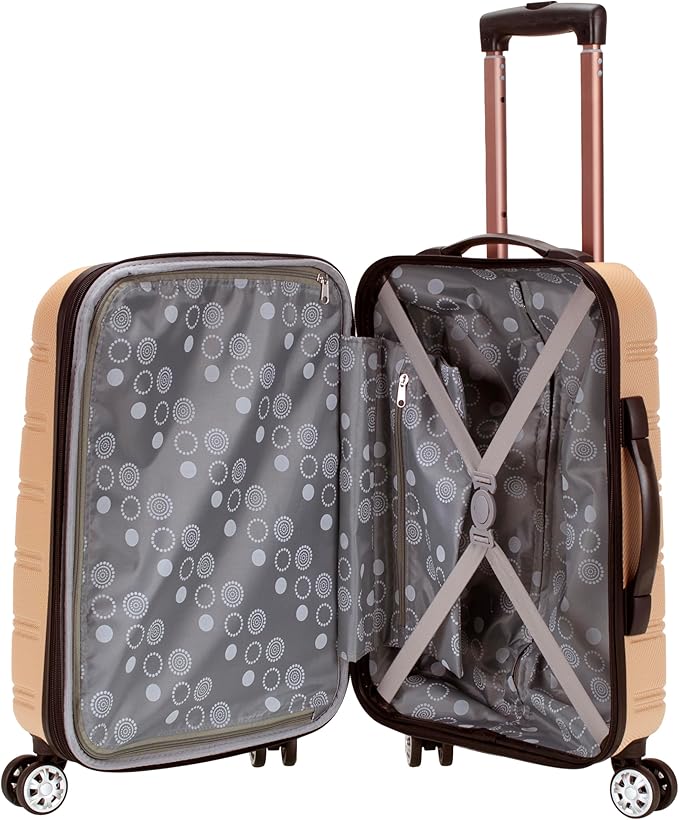 Rockland Melbourne Hardside Expandable Spinner Wheel Luggage, Carry-On 20", Champagne