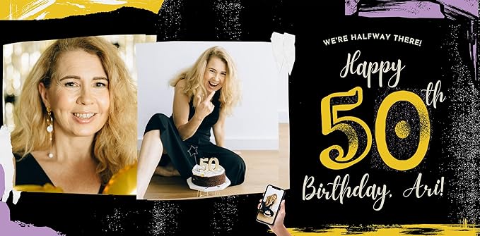 Custom Happy Birthday Vinyl Banner Sign, Personalized Party Backdrop, Gift, and Decoration - From NiceMemoryLLC. (Style-21)