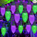 KAQ 2PK 100LED Purple and Green C9 Halloween Lights Waterproof Indoor Outdoor, Extendable 98FT String Lights Plug in with 13 Lighting Modes, Halloween Decorations for Party Patio, Outside Yard Decor
