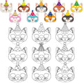 36 Set Cat Coloring Mask Animal Paper Arts Crafts Kids Color Your Own Birthday Cat Blank DIY Mask Masquerade Birthday Party Dress-Up Decoration Favor School Classroom Activity Game Supplies