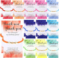 Birthday Party Favor Bracelets Beaded Rainbow Clay Bracelet with Thank You Card Gift for Birthday Party Supplies Bags Suffer with Different Themes(24 Sets,Star)