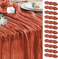 Wokceer Cheesecloth Table Runner 12Pack 10FT Terracotta Fall Cheese Cloth Table Runner Boho Gauze for Party Thanksgiving Long Rustic Sheer Runners for Baby Bridal Shower Wedding Easter