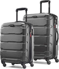 Samsonite Omni PC Hardside Expandable Luggage with Spinner Wheels, Black, 2-Piece Set (20/24)