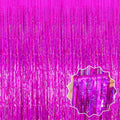 6 Pack Fuchsia Foil Fringe Curtains Backdrop, 3.28 x 8.2 Ft Metallic Streamers Tinsel Curtains Background for Photo Booth, Birthday, Christmas, Halloween, Thanksgiving, New Year Party Decorations