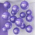 14 Pcs Purple Round Foil Balloons 22/15/10 4D Ball Balloons Light Baby Lavender Purple Metallic Balloon Ornament Mylar Balloon for Birthday Graduation Wedding Anniversary Disco Party Decor