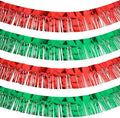 WILLBOND 4 Packs 40 Feet Fringe Garland Foil Fringe Garland Metallic Tinsel Foil St. Patrick's Day Hanging Banner for Wedding Birthday Parties Holiday Decorations Graduation