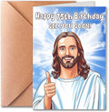 Happy 75th Birthday Funny Jesus Card – Hilarious Dark Humor Greeting for Elderly Men or Women, Funny 75th Birthday Cards for Women or Men