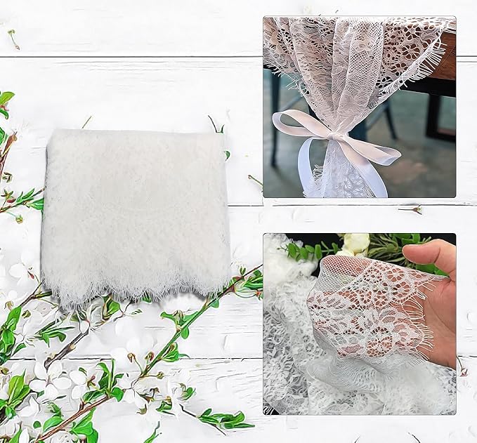 20 Pcs White Lace Table Runner 14 x 120 Inch Embroidered Boho Table Runner for Wedding Party Bridal Shower Decorations Vintage Rustic Table Runners
