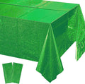 2 Pcs Iridescent Green Tablecloth Party Decorations, Holographic Foil Green Table Cloth, Disposable Rectangle Laser Table Cover for Baby Shower Wedding Birthday Witch Party Supplies, 54x108 Inch