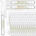 50 Packs Thank You for Celebrating with Us Bubbles Wedding Proposal Table Decorations White Heart Bridal Shower Favors Guests Gifts for Wedding Engagement Birthday Party Supplies(Gold)