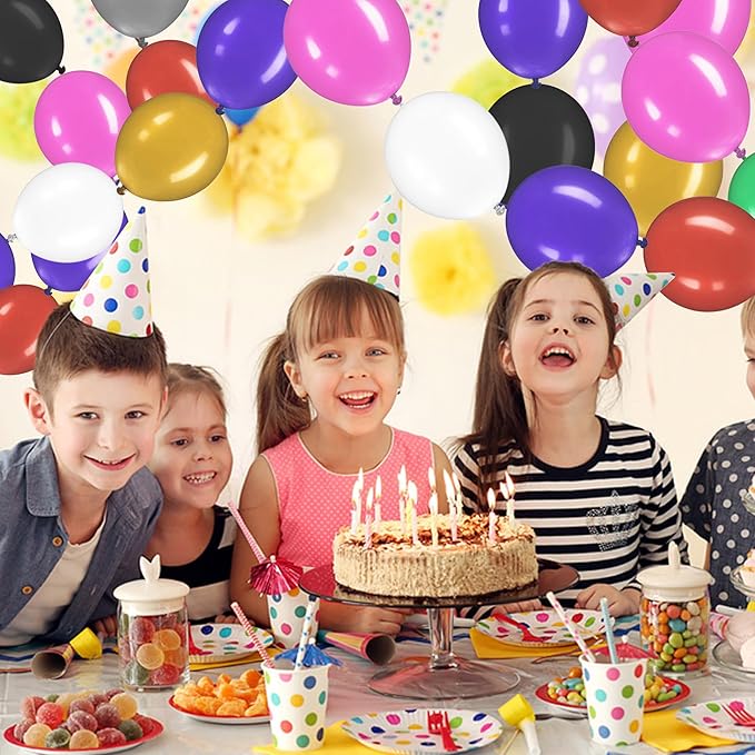 Link Balloons 12 Inch - 100 Pcs Quick Link Balloon Latex Linking Balloons Connected Linkable Balloon Birthday Wedding Party Decorations(White)