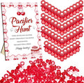 Thyle 51 Pcs She's Our Cherry on Top Theme Baby Shower Games Red Cherry Pacifier Hunt Include Hunt Sign and 50 Acrylic Pacifiers for Baby Shower Game Decoration Gift Sets Gender Reveal Party Decor