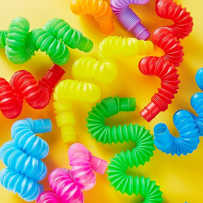 JOYIN 72 Pack Pop Tubes, Sensory Toys (Small) Fidget Toys Party Favors - 9 Colors, Creativity Learning & Fun for Toddler Kids - Perfect for Easter Goodie Bags, Classroom School Reward